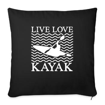 Kayak Canoe Gift Shirt - Sofa pillowcase 17,3'' x 17,3'' (45 x 45 cm) - black - Front