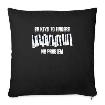 Piano pianiste pianiste musique cadeau - Housse de coussin décorative 45 x 45 cm - noir - Devant