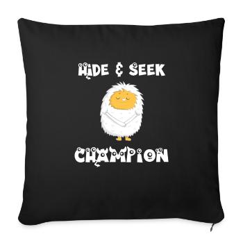 Hide and SeekYeti - Sofa pillowcase 17,3'' x 17,3'' (45 x 45 cm) - black - Front