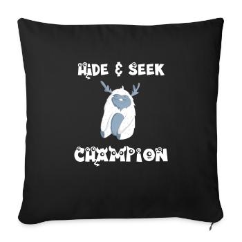 Hide and Seek Yeti - Sofa pillowcase 17,3'' x 17,3'' (45 x 45 cm) - black - Front