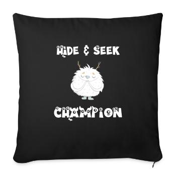 Hide and Seek Yeti - Sofakissenbezug 45 x 45 cm - Schwarz - Vorne