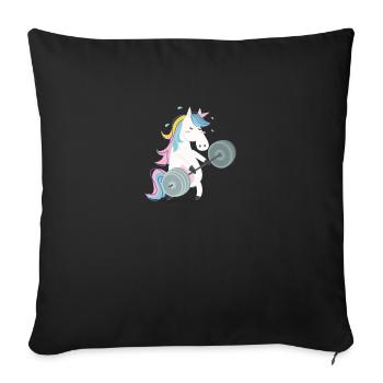 Funny Unicorn Gym - Sofa pillowcase 17,3'' x 17,3'' (45 x 45 cm) - black - Front