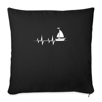 Voilier - Housse de coussin décorative 45 x 45 cm - noir - Devant