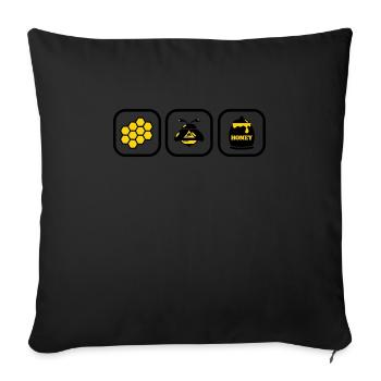 apiculteur - Housse de coussin décorative 45 x 45 cm - noir - Devant