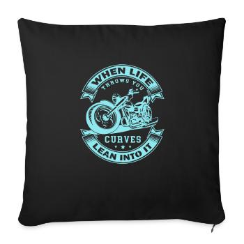 Cadeau de TShirt de motard de moto - Housse de coussin décorative 45 x 45 cm - noir - Devant