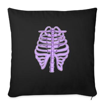 Rib's T-shirt - Sofa pillowcase 17,3'' x 17,3'' (45 x 45 cm) - black - Front