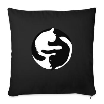 Yin Yang Cats - Housse de coussin décorative 45 x 45 cm - noir - Devant