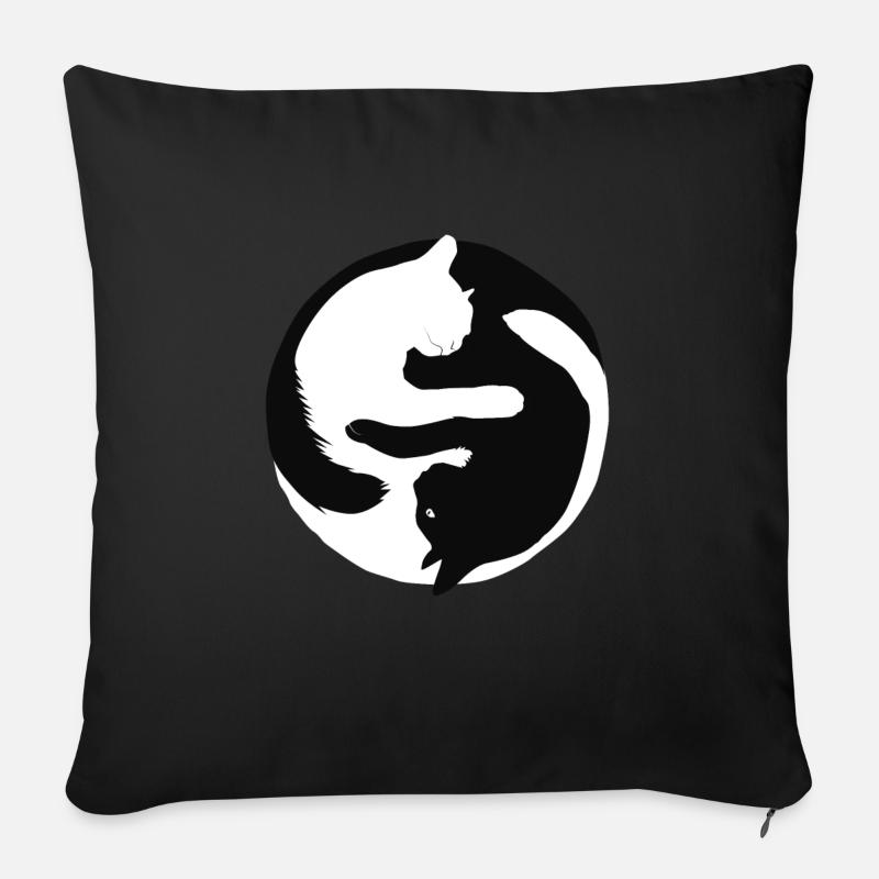Yin Yang Cats - Sofakissenbezug 45 x 45 cm - Schwarz