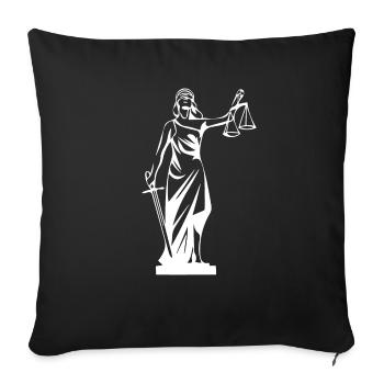 JUSTITIA - Lawyers T shirt / Bags - Sofa pillowcase 17,3'' x 17,3'' (45 x 45 cm) - black - Front
