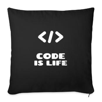 coding programmieren Programmierer Geschenk idee - Sofakissenbezug 45 x 45 cm - Schwarz - Vorne