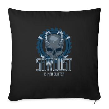 Sciure sont hommes paillettes de tête de mort poussière - Housse de coussin décorative 45 x 45 cm - noir - Devant