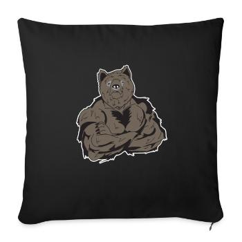 Strength Sports Bear - Sofa pillowcase 17,3'' x 17,3'' (45 x 45 cm) - black - Front