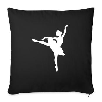 Ballerina Ballet Shirt Geschenk - Sofakissenbezug 45 x 45 cm - Schwarz - Vorne
