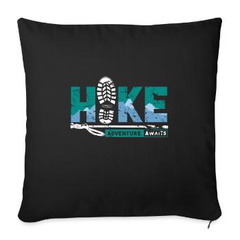 Hike Adventure Awaits Hiking Adventure - Sofa pillowcase 17,3'' x 17,3'' (45 x 45 cm) - black - Front