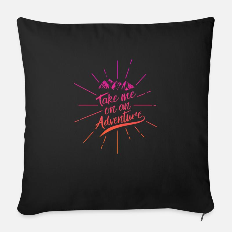 Take me on an Adventure - Sofakissenbezug 45 x 45 cm - Schwarz