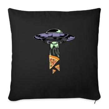 Ufo Alien Pizza Abduction - Sofa pillowcase 17,3'' x 17,3'' (45 x 45 cm) - black - Front