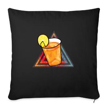 Retro Dreieck Zitronentee - Sofakissenbezug 45 x 45 cm - Schwarz - Vorne