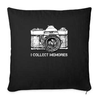 Souvenir de photographe Cadeau - Housse de coussin décorative 45 x 45 cm - noir - Devant