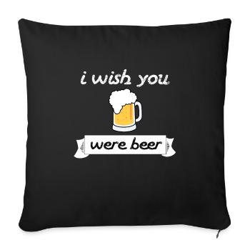 Je vous souhaite une bière bière - Housse de coussin décorative 45 x 45 cm - noir - Devant