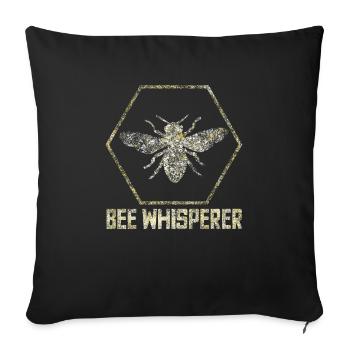 Christmas present for beekeepers - Sofa pillowcase 17,3'' x 17,3'' (45 x 45 cm) - black - Front