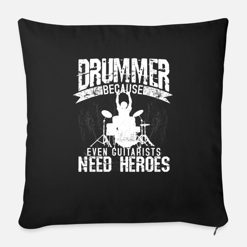 Drummer - Schlagzeug Schlagzeuger Geschenk - Sofakissenbezug 45 x 45 cm - Schwarz