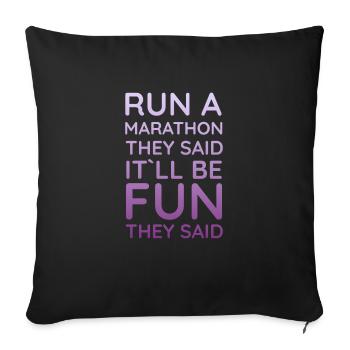 Funny Marathon Shirt - Sofa pillowcase 17,3'' x 17,3'' (45 x 45 cm) - black - Front