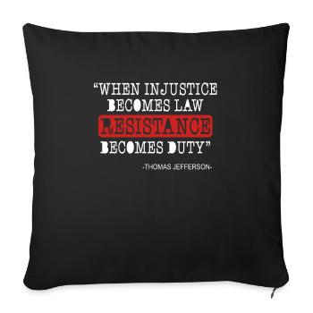 Quand la résistance devient obligatoire, idée cadeau - Housse de coussin décorative 45 x 45 cm - noir - Devant