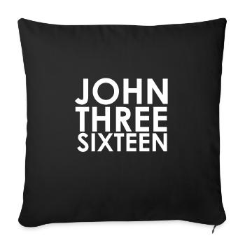 John Three Sixteen chrétien don chrétien - Housse de coussin décorative 45 x 45 cm - noir - Devant