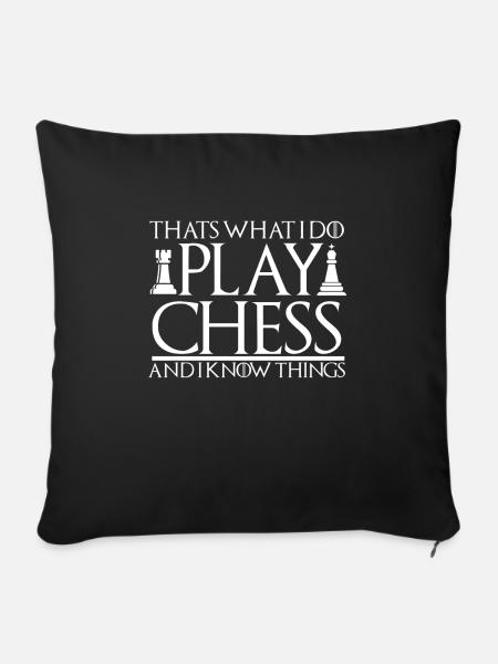 Schach - Sofakissenbezug 45 x 45 cm - Schwarz