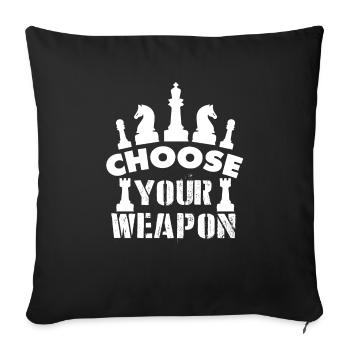 Schach - Sofakissenbezug 45 x 45 cm - Schwarz - Vorne