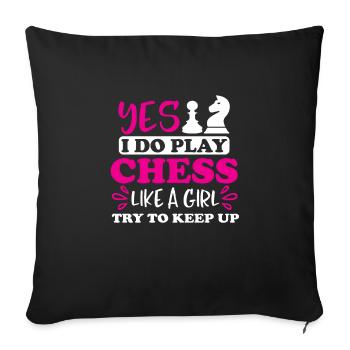 Schach - Sofakissenbezug 45 x 45 cm - Schwarz - Vorne
