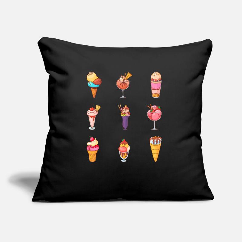 Crème glacée, crème glacée, crème glacée, crème glacée, boule, crème glacée, sundae Housse de coussin décorative 45 x 45 cm