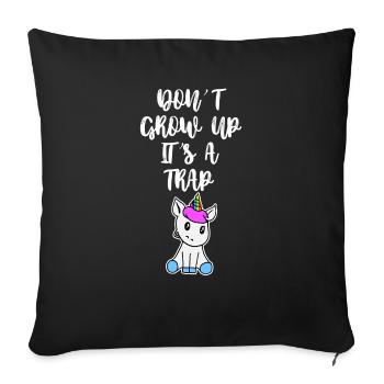 Ne pas grandir c'est une licorne licorne - Housse de coussin décorative 45 x 45 cm - noir - Devant
