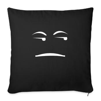 meh emoji - Sofa pillowcase 17,3'' x 17,3'' (45 x 45 cm) - black - Front