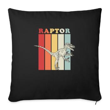 Raptor retro gift - Sofa pillowcase 17,3'' x 17,3'' (45 x 45 cm) - black - Front