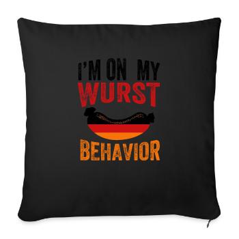 Iam sur mon comportement de saucisse - Housse de coussin décorative 45 x 45 cm - noir - Devant