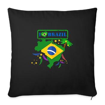 Ich liebe Brasilien Shirt - Sofakissenbezug 45 x 45 cm - Schwarz - Vorne