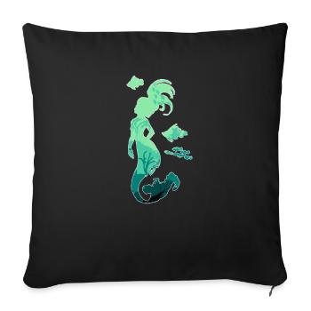 Sirène sirène sirène conte de fées - Housse de coussin décorative 45 x 45 cm - noir - Devant