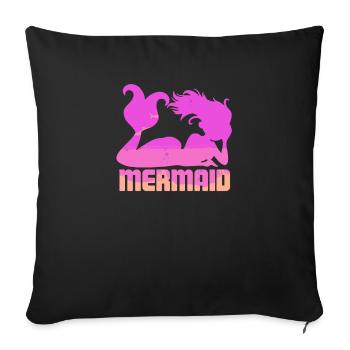 Sirène sirène sirène conte de fées - Housse de coussin décorative 45 x 45 cm - noir - Devant