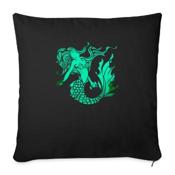 Sirène sirène sirène conte de fées - Housse de coussin décorative 45 x 45 cm - noir - Devant