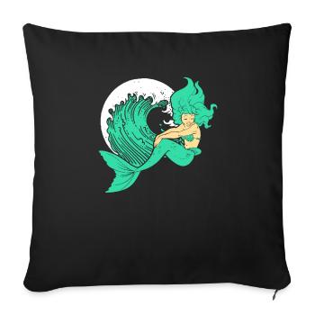 Sirène sirène sirène conte de fées - Housse de coussin décorative 45 x 45 cm - noir - Devant