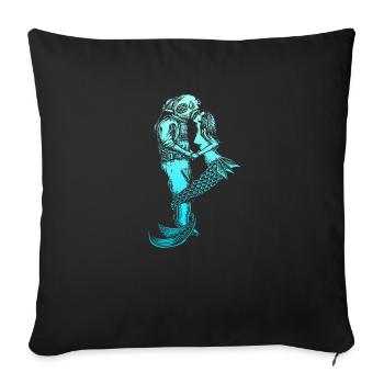 Sirène sirène sirène conte de fées - Housse de coussin décorative 45 x 45 cm - noir - Devant
