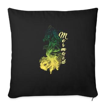 Sirène sirène sirène conte de fées - Housse de coussin décorative 45 x 45 cm - noir - Devant