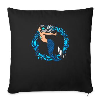 Sirène sirène sirène conte de fées - Housse de coussin décorative 45 x 45 cm - noir - Devant