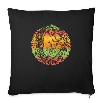 Sirène sirène sirène conte de fées - Housse de coussin décorative 45 x 45 cm - noir - Devant