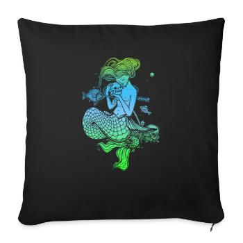 Meerjungfrau Seejungfrau Nixe Märchen - Sofakissenbezug 45 x 45 cm - Schwarz - Vorne