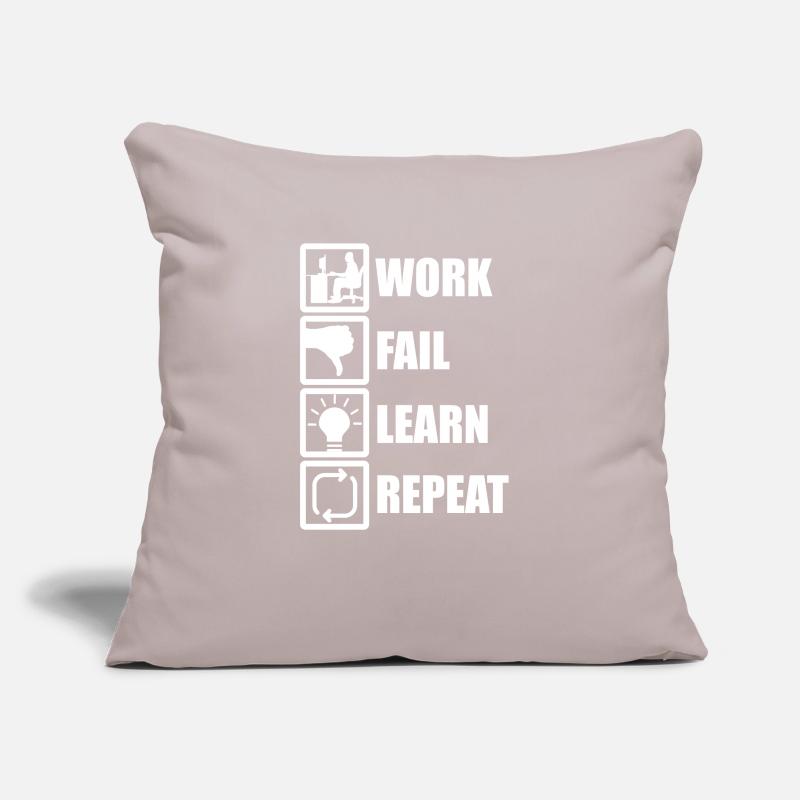Work Fail Learn Repeat Sofakissenbezug 45 x 45 cm