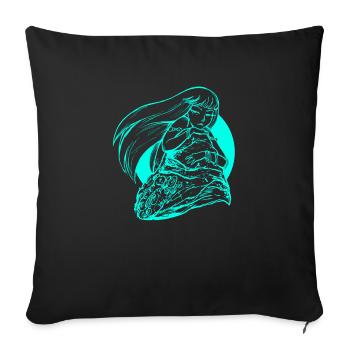 Sirène sirène sirène conte de fées - Housse de coussin décorative 45 x 45 cm - noir - Devant