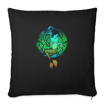 Meerjungfrau Seejungfrau Nixe Märchen - Sofakissenbezug 45 x 45 cm - Schwarz - Vorne