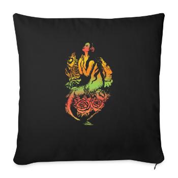 Sirène sirène sirène conte de fées - Housse de coussin décorative 45 x 45 cm - noir - Devant